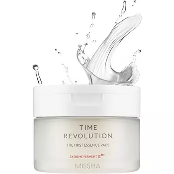 Time Revolution Первые тонизирующие подушечки Essence 75 подушечек Отшелушивающие, с AHA-кислотами, увлажняющие, большего размера, с улучшенным ферментом, абсорбирующие подушечки для эссенции 1 шт Missha