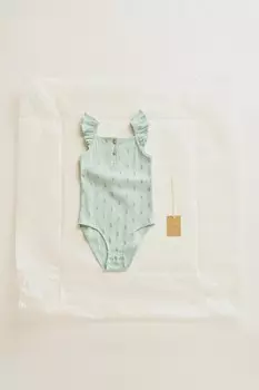 Timelesz - боди из трикотажного апельсина с принтом ZARA, светло-голубой