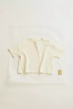 Timelesz - футболка из плотного джерси ZARA, экрю