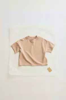Timelesz - футболка из плотного джерси ZARA, бежево-розовый