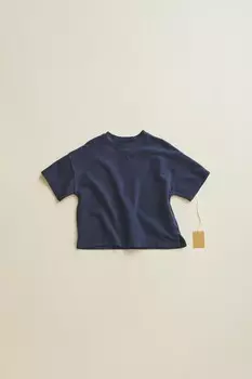 Timelesz - футболка из плотного джерси ZARA, синий/индиго