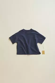 Timelesz - футболка из плотного джерси ZARA, синий/индиго