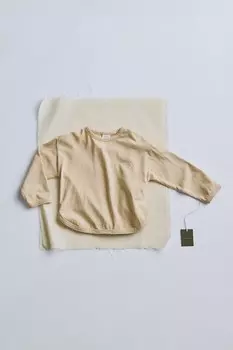 Timelesz - однотонная футболка с стиркой ZARA, ваниль