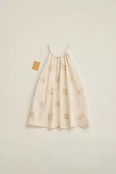 Timelesz - платье с вышивкой ZARA, экрю