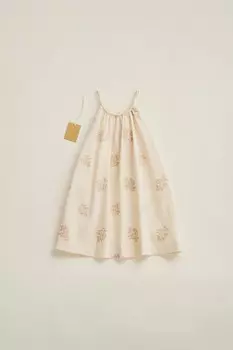 Timelesz - платье с вышивкой ZARA, экрю