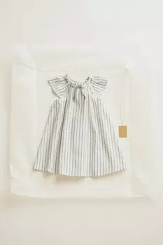 Timelesz - полосатое платье на шнурке ZARA, светло-голубой