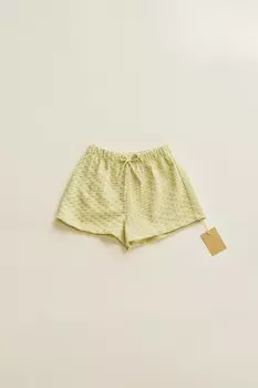 Timelesz - шорты-бермуды в стиле попкорн ZARA, фисташковый