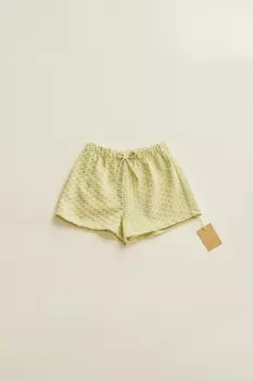 Timelesz - шорты-бермуды в стиле попкорн ZARA, фисташковый