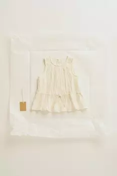 Timelesz - текстурированный топ с завязкой ZARA, экрю