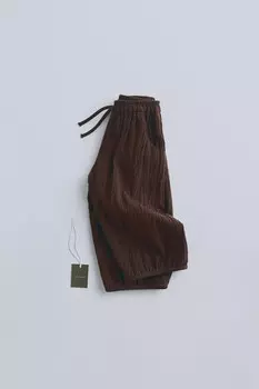 Timelesz - текстурные брюки ZARA, коричневый
