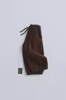 Timelesz - текстурные брюки ZARA, коричневый
