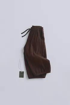 Timelesz - текстурные брюки ZARA, коричневый