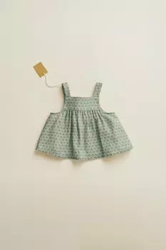 Timelesz - топ с цветочным принтом ZARA, цвет морской волны