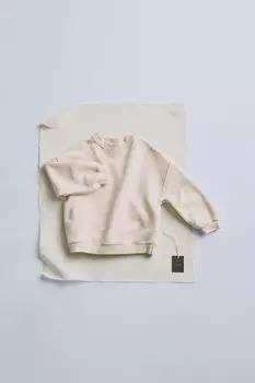 Timelesz - вышитая толстовка ZARA, экрю