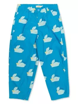 Tiny Cottons брюки со складками из кролика мофит, синий