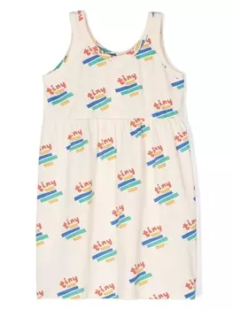 Tiny Cottons платье Tiny с логотипом, нейтральный цвет