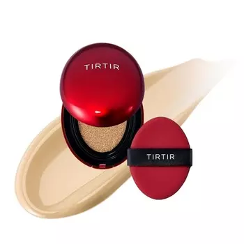 TIRTIR Mask Fit Red Cushion Foundation Стойкая легкая наращиваемая кроющая основа с полуматовым финишем Корейская тональная основа-кушон 0,15 жидких унций 24 Вт Мягкий бежевый