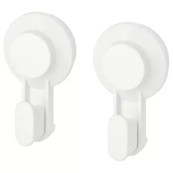 TISKEN ТИСКЕН Крючок с присоской, белый IKEA
