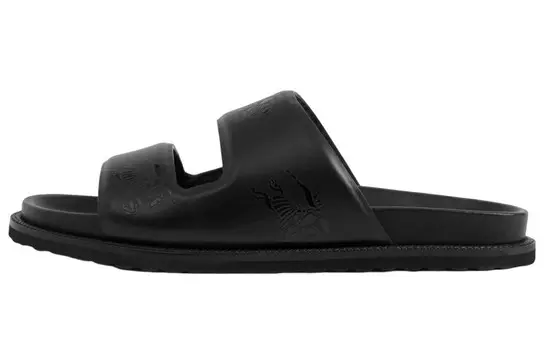 Тисненые слайдеры EKD из черной кожи Burberry