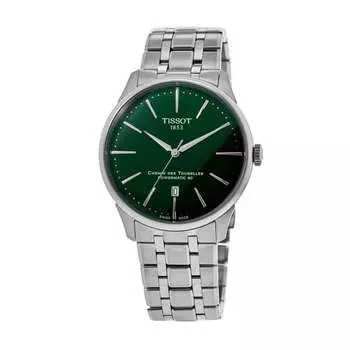 Tissot Chemin Des Tourelles Powermatic 80 Мужские часы со стальным зеленым циферблатом
