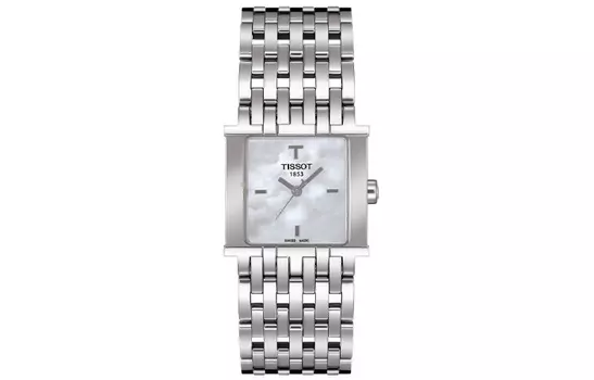 TISSOT Модные женские часы с кварцевым механизмом, белый циферблат, ремешок из нержавеющей стали T02.1.181.71