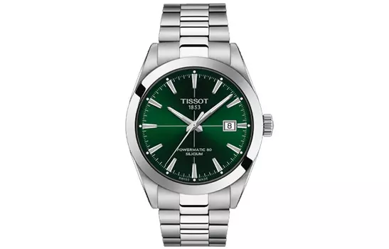 TISSOT Мужские часы Windy Collection с автоматическим механизмом, 40 мм, зеленый циферблат, T127.407.11.091.01