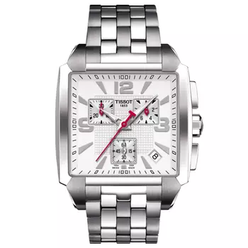 TISSOT Мужские кварцевые часы с белым циферблатом и ремешком из нержавеющей стали