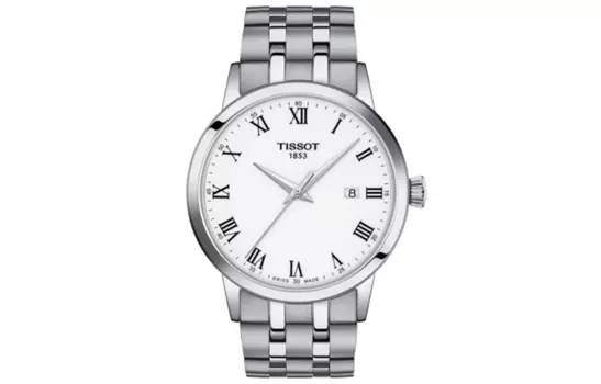 TISSOT Мужские кварцевые часы серии Mengyuan с белым циферблатом, 42 мм, T129.410.11.013.00