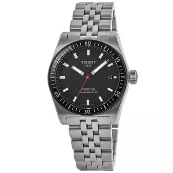 Tissot PRS 516 Powermatic 80 Автоматические стальные часы унисекс с черным циферблатом T149.407.11.051.00