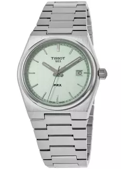 Tissot PRX 35 мм зеленые стальные женские часы T137.210.11.091.00