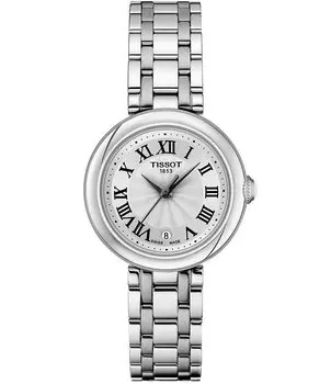 Tissot Женские Кварцевые Аналоговые Серебряные Часы Bellissima с Маленьким Браслетом из Нержавеющей Стали, серебро