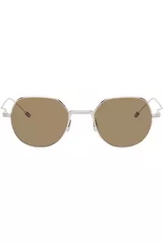 Титан круглые солнцезащитные очки Thom Browne, серебряный