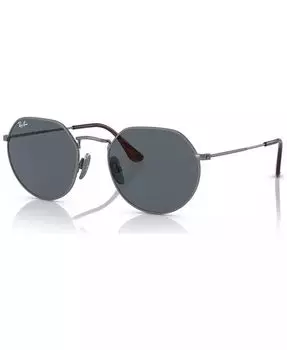 Титановые солнцезащитные очки унисекс Jack, RB8165 Ray-Ban, серебро