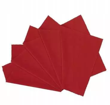 Ткань для очков, микрофибра красная, 5 шт., inna