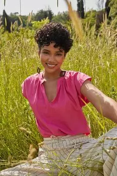 Тканая блузка без рукавов фуксии Trendyol, розовый