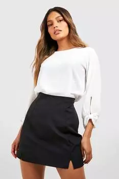 Тканая блузка с рукавами-лантом Boohoo, слоновая кость