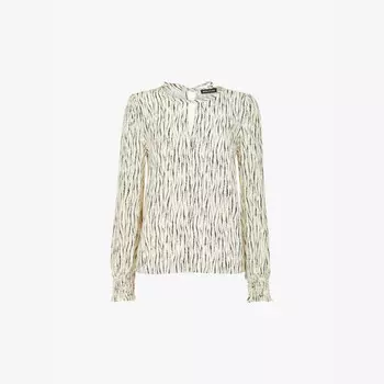 Тканая блузка с узором в полоску «шибори» Whistles, бежевый