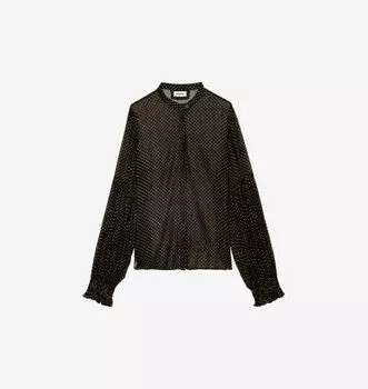 Тканая блузка Tandy, украшенная пайетками Zadig&Voltaire, цвет noir