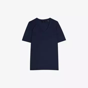 Тканая футболка Kerika с V-образным вырезом и короткими рукавами Ted Baker, темно-синий