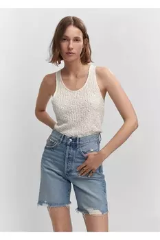 Тканая хлопковая блузка Mango, белый