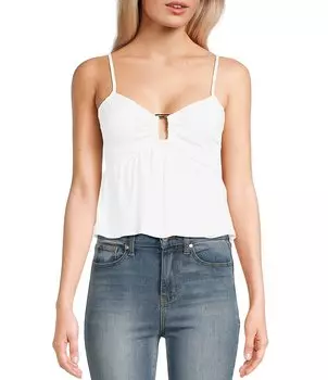 Тканая майка без рукавов с V-образным вырезом Miss Chievous, белый