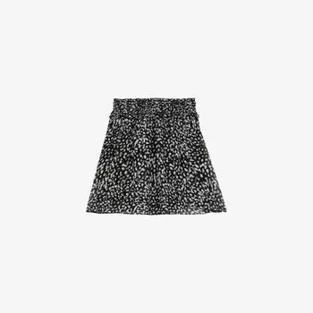 Тканая мини-юбка с графичным принтом и присборенной талией The Kooples, черный