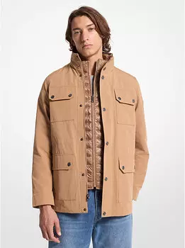 Тканая полевая куртка 2 в 1 Michael Kors, коричневый