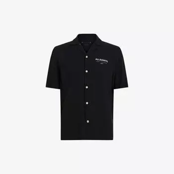 Тканая рубашка для боулинга с короткими рукавами Underground Allsaints, черный