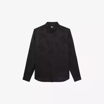 Тканая рубашка классического кроя с цветочным узором The Kooples, черный