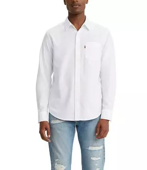 Тканая рубашка классического стандартного кроя с длинными рукавами Levi's и карманами, белый