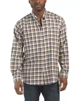 Тканая рубашка на пуговицах с длинными рукавами Turville Barbour, цвет Ecru