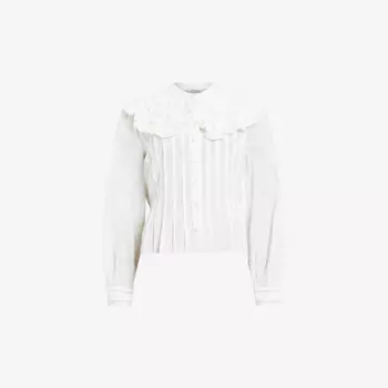 Тканая рубашка olea со съемным воротником и защипами Allsaints, белый