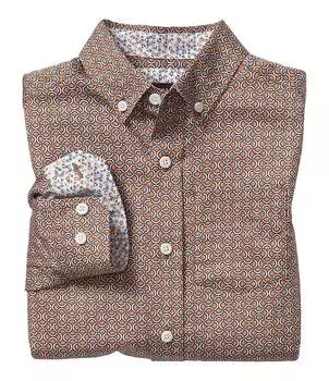 Тканая рубашка с длинными рукавами и принтом вращающейся арки Johnston & Murphy Little/Big Boys 4–16, оранжевый