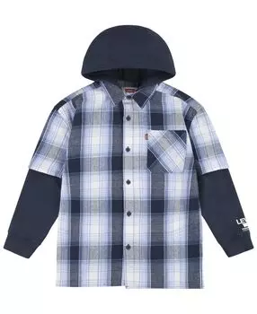 Тканая рубашка с капюшоном для больших мальчиков Levi's